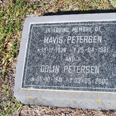 PETERSEN Colin 1941-2000 &amp; Mavis 1938-1991
