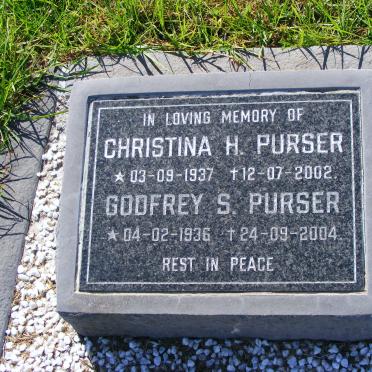 PURSER Godfrey S. 1936-2004 &amp; Christina H. 1937-2002