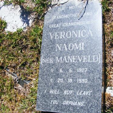 BAKE Veronica Naomi nee MANEVELD 1927-1990