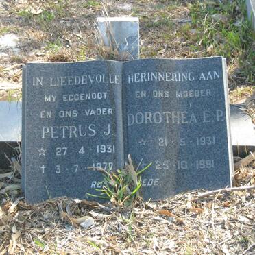BOOI Petrus J. 1931-1977 &amp; Dorothea E.P. 1931-1991