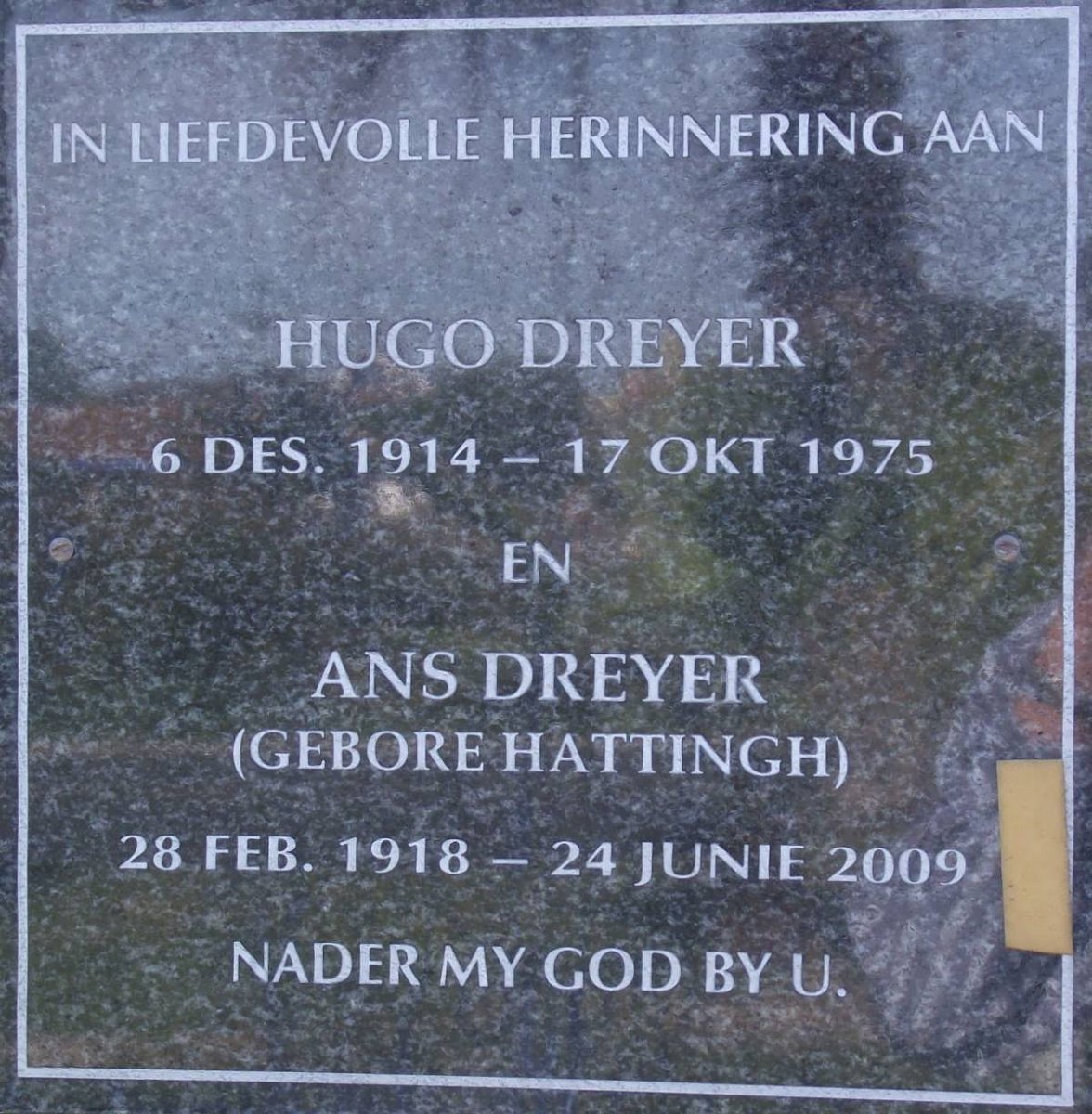 DREYER Hugo 1914-1975 & Ans HATTINGH 1918-2009