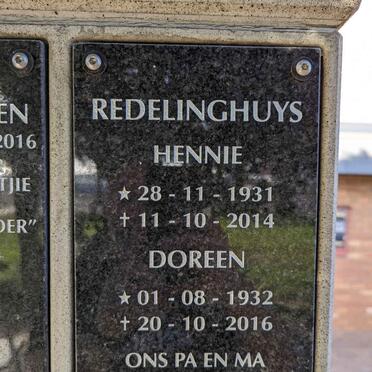 REDELINGHUYS Hennie 1931-2014 &amp; Doreen 1932-2016