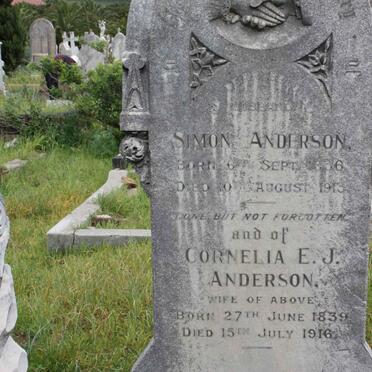 ANDERSON Simon 1836-1913 &amp; Cornelia E.J. 1839-1916