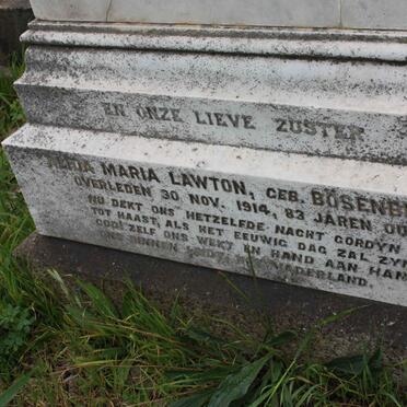 LAWTON  Alida Maria nee BOSENBERG -1914