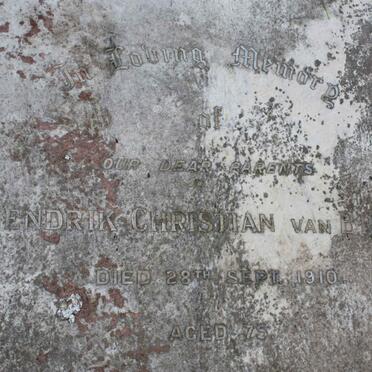 BREDA Hendrik Christian, van -1910