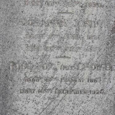 FOX Johanna Josina 1881-1895 :: FOX Rose nee CHOMBE 1857-192?