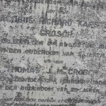 GROSCH Jacobus Richard Karsten -1885 :: GROSCH  Thomas J.M. -1902