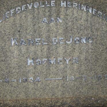 HOFMEYR Karel, de 1904-1954