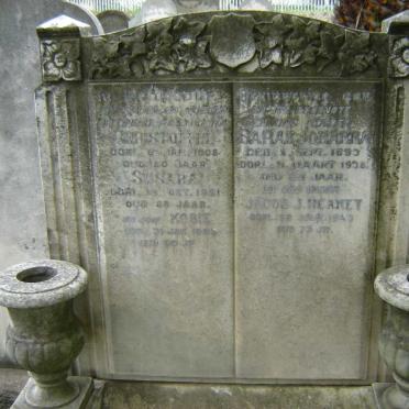 HEANEY Jacob J. -1943 &amp; Sarah Johanna 1893-1938 :: ? Christoffel -1908 &amp; Susara -1921 :: ? Kosie -194?