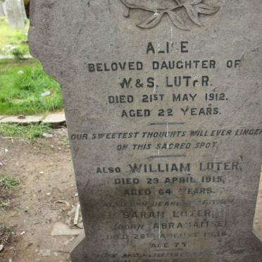 LUTER William -1915 &amp; Sarah ABRAHAMSE -1938 :: LUTER Alise -1912