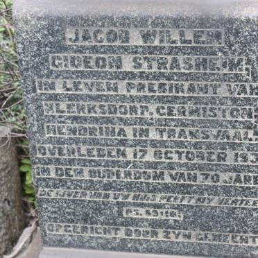 STRASHEIM Jacob Willem Gideon -1930