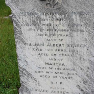 STARCK William Albert -1933 &amp; Martha -1933 :: WHITE Cecilia Josephine STRACK  -1898