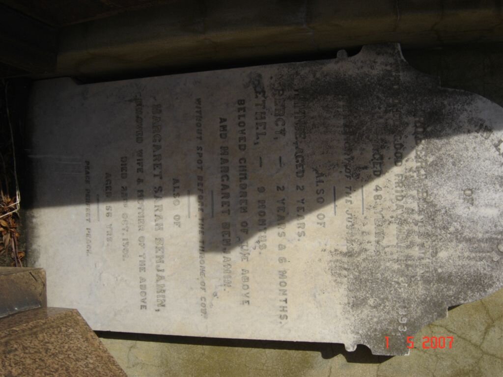 BENJAMIN Robert -1893 &amp; Margaret Sarah -1901