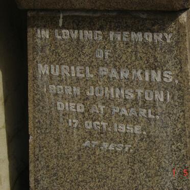 PARKINS Muriel nee JOHNSTON -1958