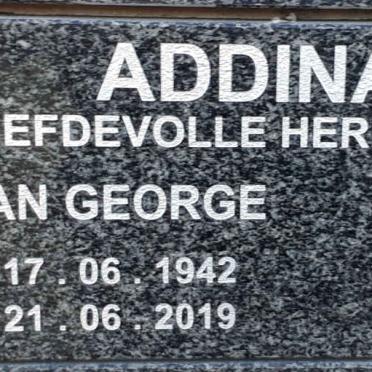 ADDINALL Alan George 1942-2019 &amp; Isabella 1944-