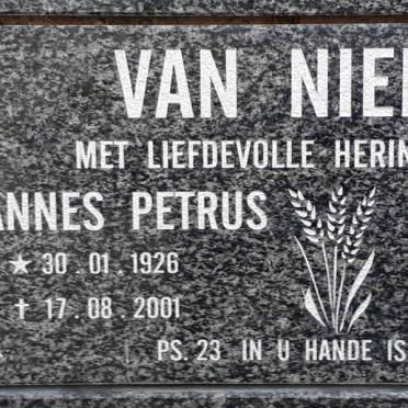 NIEKERK Johannes Petrus, van 1926-2001