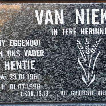 NIEKERK Hentie, van 1960-1996