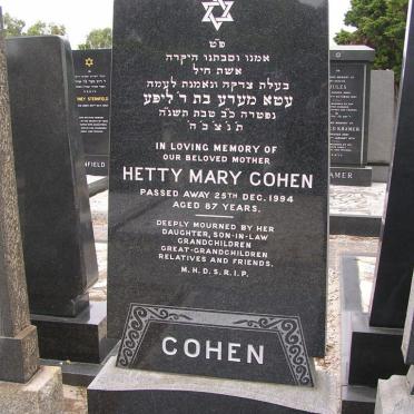 COHEN Hetty Mary -1994