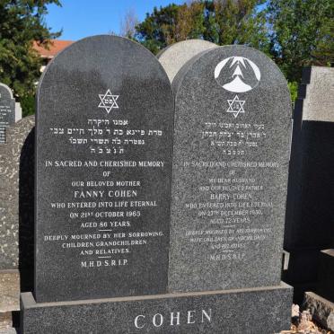 COHEN Harry -1950 &amp; Fanny -1965