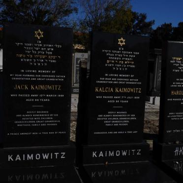 KAIMOWITZ Jack -1989 &amp; Kalcia -1999 :: KAIMOWITZ Harold -1994