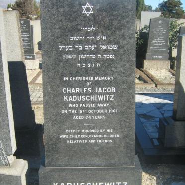 KADUSCHEWITZ Charles Jacob -1961
