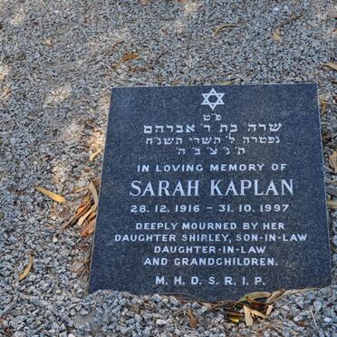 KAPLAN Sarah 1916-1997