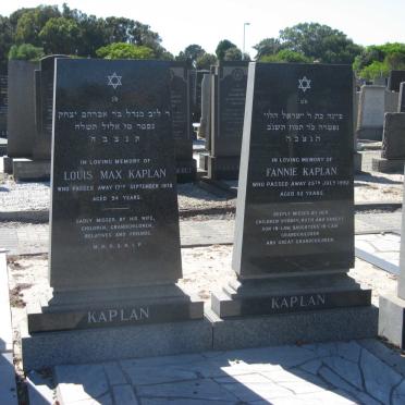 KAPLAN Louis Max -1978 &amp; Fannie -1992