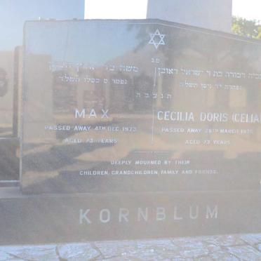 KORNBLUM Max -1973 &amp; Cecilia Doris -1975