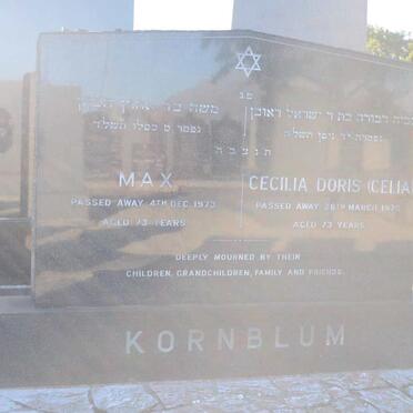 KORNBLUM Max -1973 &amp; Cecilia Doris -1975