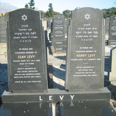 LEVY Harry -1969 &amp; Leah -1989