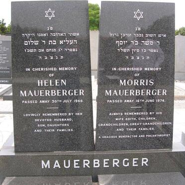 MAUERBERGER Morris -1974 &amp; Helen -1966