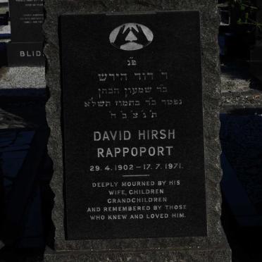 RAPPOPORT David Hirsh 1902-1971