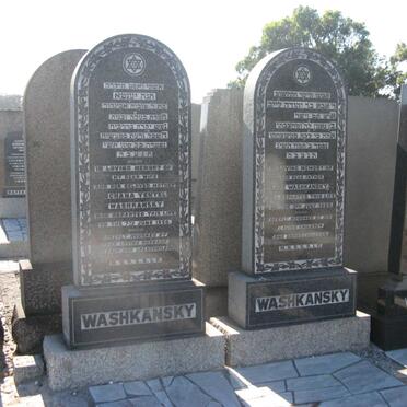 WASHKANSKY Abe -1953 &amp; Chana Yentel -1950 :: WASHKANSKY Tevia -1976 &amp; Annie -1987