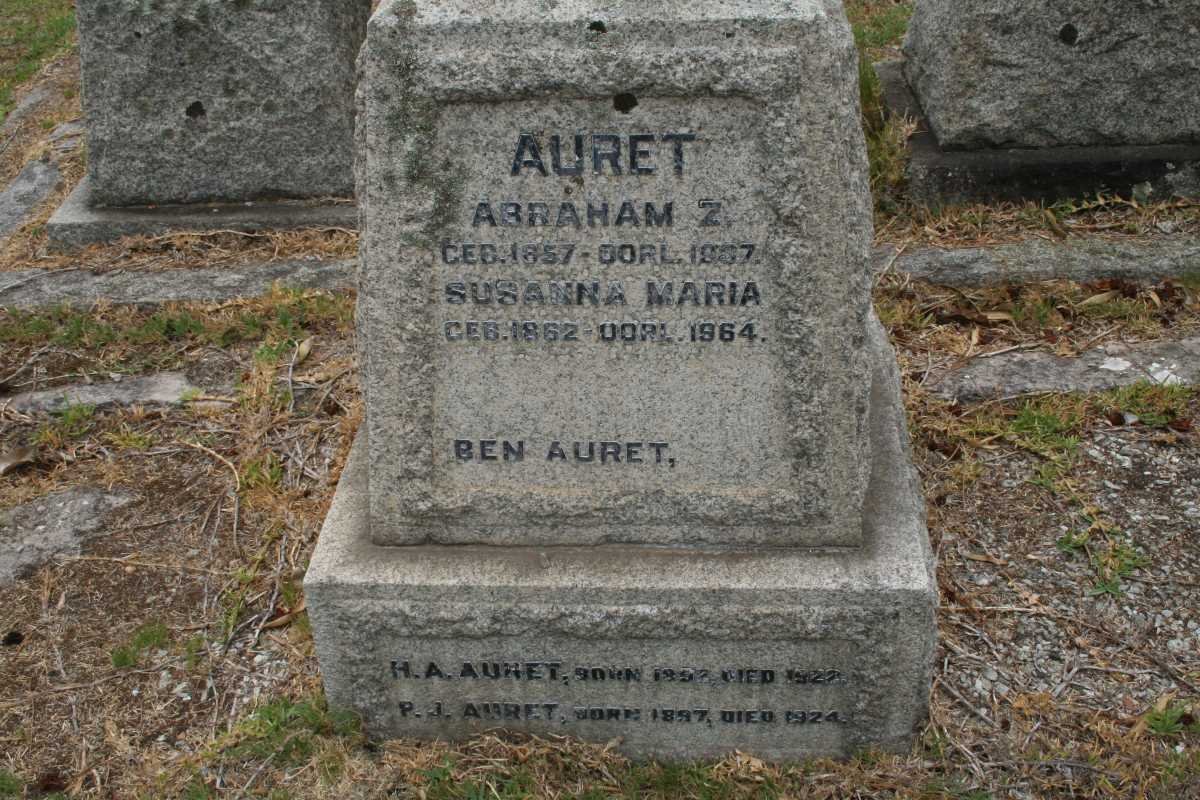 AURET Abraham Z. 1857-19?7 &amp; Susanna Maria 1862-1964