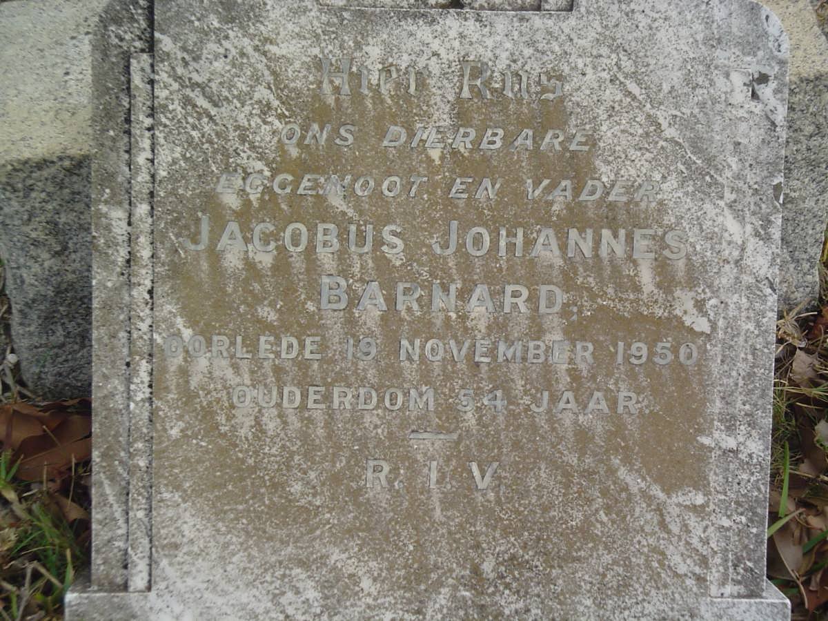 BARNARD Jacobus Johannes -1950