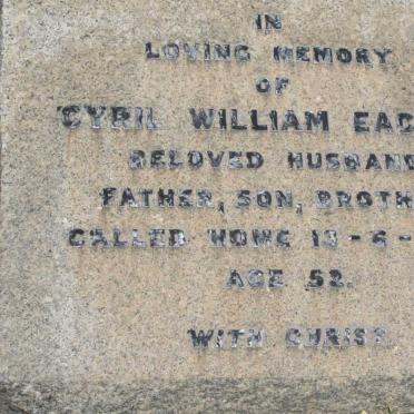 EACHUS Cyril William -1962 &amp; Ruth 1909-1992