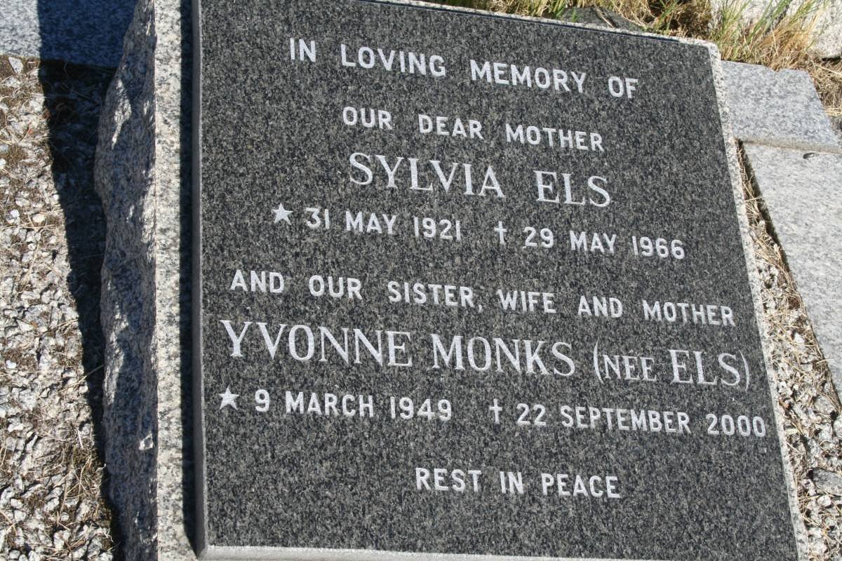 ELS Sylvia 1921-1966 :: MONKS Yvonne nee ELS 1949-2000