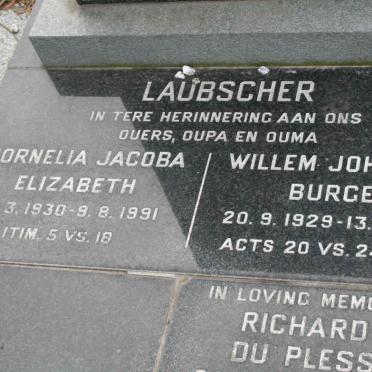 LAUBSCHER Willem Johannes Burger 1929-1998 &amp; Cornelia Jacoba Elizabeth 1930-1991 
