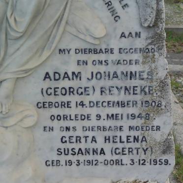 REYNEKE Adam Johannes 1908-1948 &amp; Gerta Helena Susanna 1912-1959