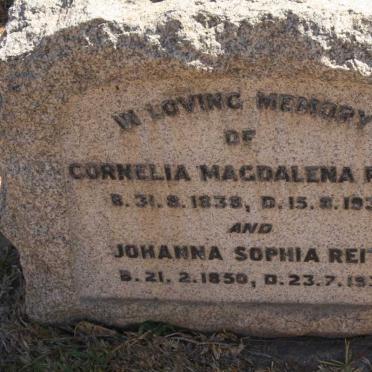 REITZ Cornelia Magdalena 1838-1937 :: REITZ Johanna Sophia 1850-1937