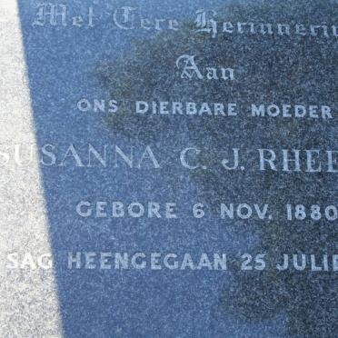 RHEEDER Susanna C.J. 1880-1965