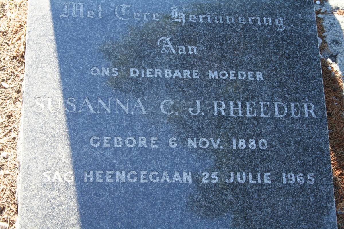 RHEEDER Susanna C.J. 1880-1965