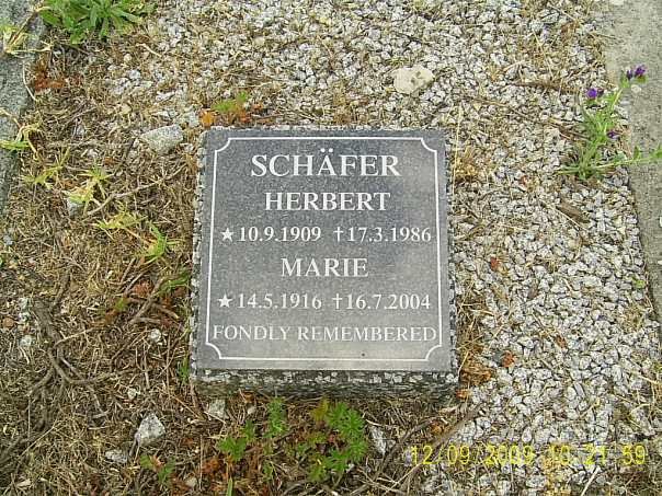 SCHAFER Herbert 1909-1986 &amp; Marie 1916-2004