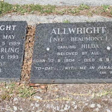 ALLWRIGHT Hilda nee BEAUMONT 1904-1966