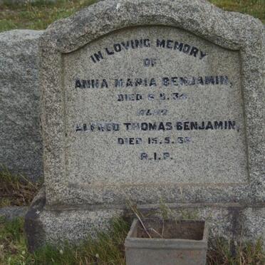 BENJAMIN Alfred Thomas -1936 :: BENJAMIN Anna Maria -1934