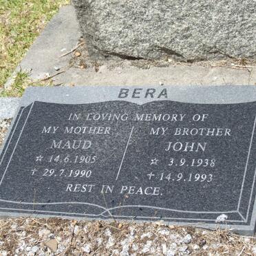 BERA Maud 1905-1990 :: BERA John 1938-1993
