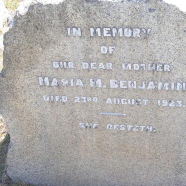 BENJAMIN Maria M. -1923