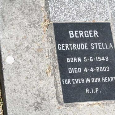 BERGER Gertrude Stella 1948-2003