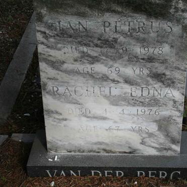 BERG Jan Petrus, van der  -1978 &amp; Rachel Edna -1976