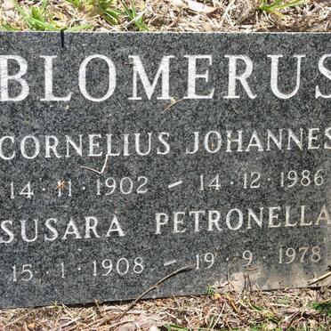 BLOMERUS Cornelius Johannes 1902-1986 &amp; Susara Petronella 1908-1978